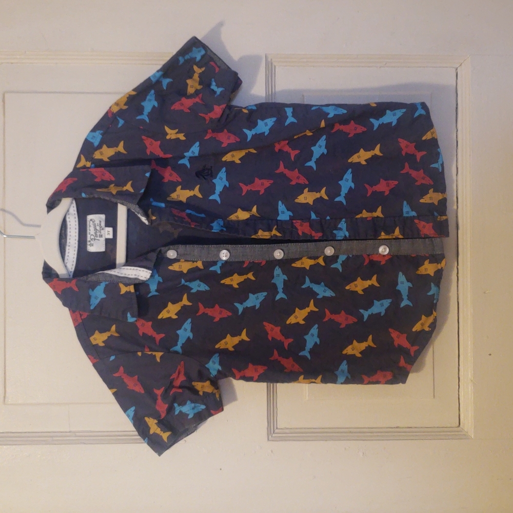 Penguin by Munsingwear 3t button down shark shirt.